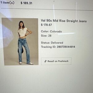 Reformation Val 90s Straight Jeans - Light Blue Wash